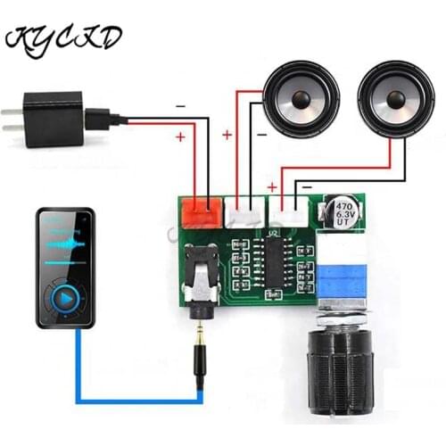 PAM8403 Digital Audio Amplifier Board DC 5V 3W+3W 3W*2 2.0 Channel Stereo AMP with Volume Control 3.5mm AUX Jack Input Speaker