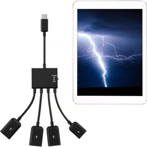 4 In 1 Type-C To Micro USB Hub With Power Supply 4 Port Adapter Cable For Type C Interface Device Charging Cable Drop Shippping