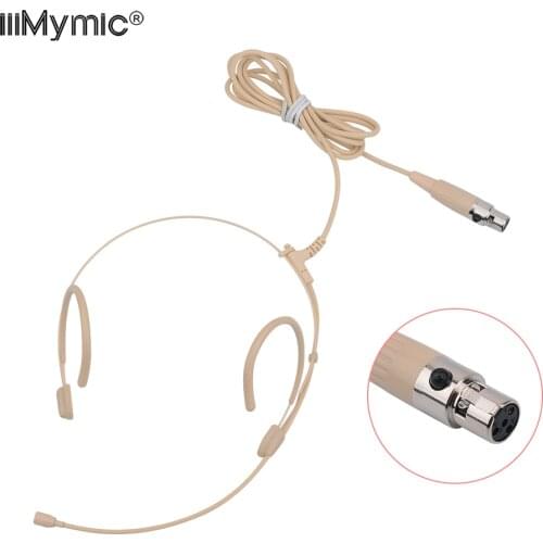 Upgrade Version Electret Condenser Headworn Headset Microphone Double Ear Hanging 4 Pin XLR TA4F For Shure Body Pack Thick Cable