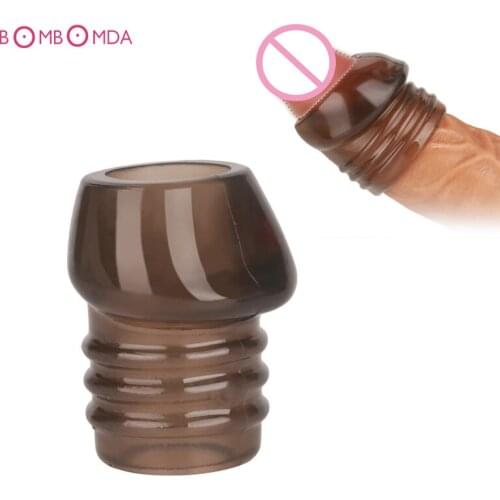 Foreskin Correction Cock Ring Time Delay Penis Rings Erection Enhance Chastity Device Glans Protector Sleeve Ring Men Sex Toys