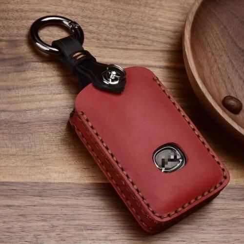 High qualityCrazy Horse Leather Key Case for Mazda 3 2020 2019 Accesorios Alexa 3 Button Protection Holder Buckle key cover