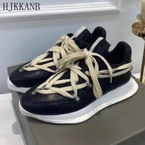 Flat Lace Up Sneakers Women Genuine Leather Comfort Casual Shoes Multi-lace Casual Sneakers Outdoor Walking Shoes Autumn New