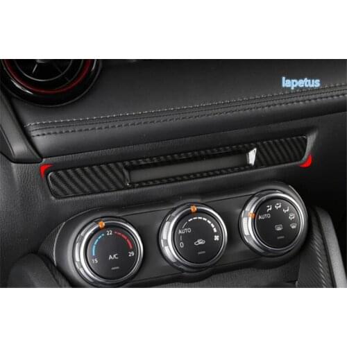 Lapetus Middle Control Instrument Panel Decoration Frame Cover Trim Fit For Mazda 2 Demio 2015 - 2019 Red / Carbon Fiber Style