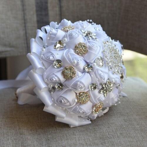 Hot selling white handmade bride bridal wedding bouquet bridesmaid white flower wedding flowers bridal bouquets for wedding