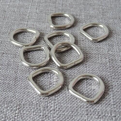 10mm 12mm Nickle Metal D Ring Buckle DIY Cat Dog Collar Bag Belt Purse Straps Loop Clasp Sewing Knapsack Garment Accessories
