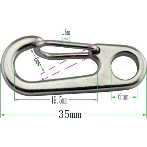 Stainless Steel Mini Quick Released Split Keychain Key Ring Clasps Clips Hooks 2pcs 35mm