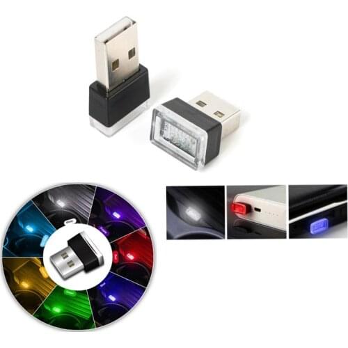 Mini USB Light LED Modeling Car Ambient Light Neon Interior Light Car Decorative Lamp Emergency Lighting 7 Colors USB Car Lights