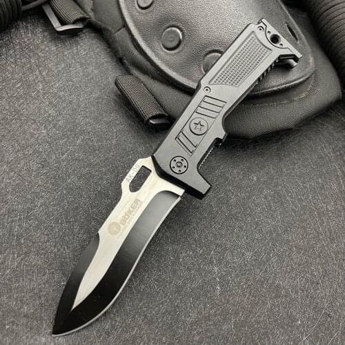 Mengoing Multi-function Heavy Hunting Knife 7Cr17Mov Steel Blade Outdoor Survival Pocket Folding Blade Knife