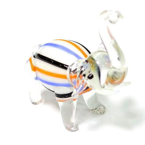 Handmade Murano Glass Elephant Craft Figurines Home Room Desktop Xtmas Decoration Ornaments Miniature Rural Style Animals Statue
