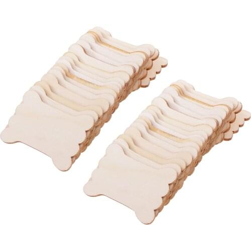 Pack of 40 Wooden Blank Thread Ribbon Twine Reel Organizer Flat Spools