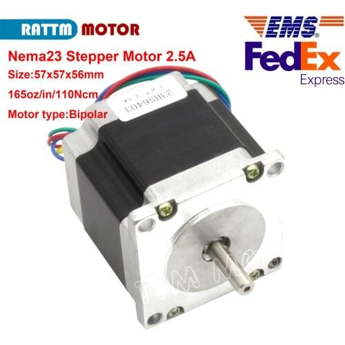Nema23 stepper motor 57x56mm 1.1N.m 165 Oz-in 2.5A 4 wires 3A for 3D printer parts CNC engraving machine 23HS6403