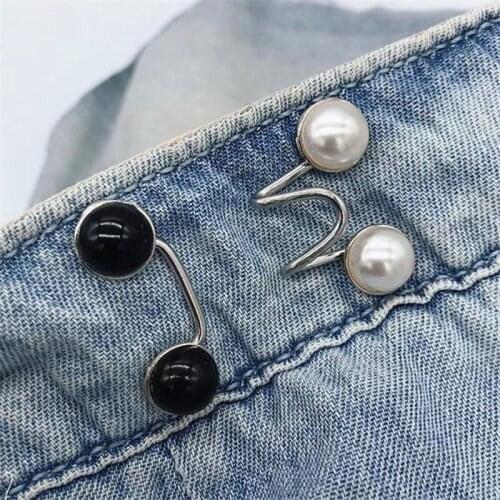 1 sets Metal Garment Hooks Jeans Waist Adjusting Buckle Removable Rivet Button DIY Invisible Adjust Buttons