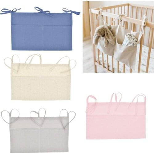 Baby Crib Organizer Bed Hanging Storage Bag For Baby Essentials Multi-Purpose Baby Bed Organizer Hanging Diaper Toys Tissue