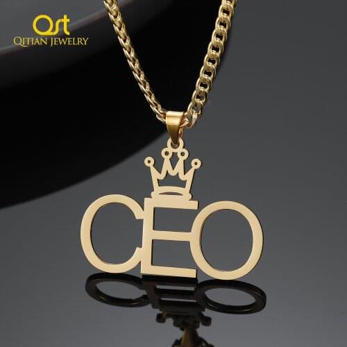 Custom Name Necklace With Crown Personalise Stainless Steel Jewelry Gold Chain Silver Necklace For Men/Women Gift 2021
