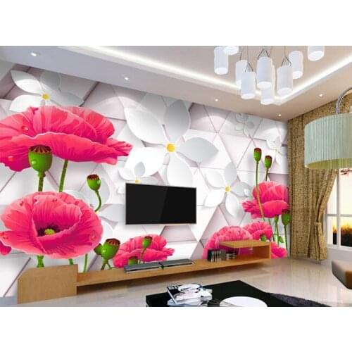 Custom 3 d wallpaper, simple quietly elegant flowers for the sitting room the bedroom TV setting wall vinyl papel de parede