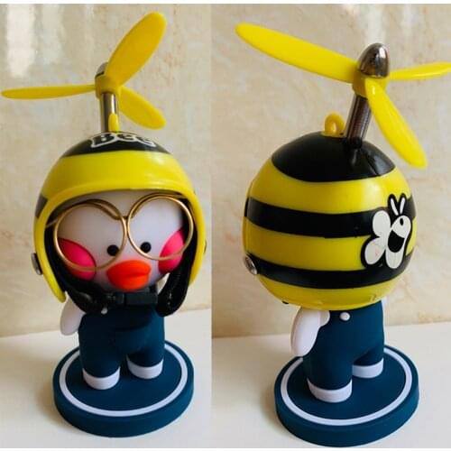 Lovely Duckling in Car Ornament With Helmet Car Dashboard Duck interior accessories decorations Auto Dashboard Duck Toy Ornament