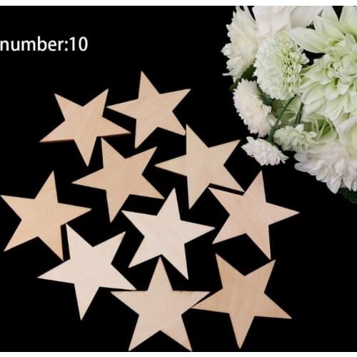 Wooden Stars Shapes Cut Blank Embellishments Craft DIY Scrapbooking Decor F1CC