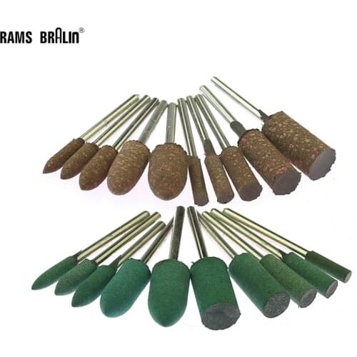 10 pieces 3mm Shaft Mounted Rubber with Abrasive Grinding Head for Mold Polishing Dremel Rotary Tools