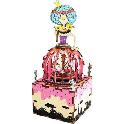 Robotime Childrens Gift Beautiful Princess Music Box DIY Assembly Wooden Musical Learning Education Popular Toys Hobbies AM405