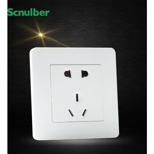 White 250V 16A 5 poles 1gang 2 way switched socket with 2pin US & 3pin AU wall switch plate