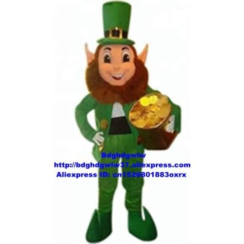 Christmas Green Saint Patricks Leprecon Mascot Costume Adult Cartoon Character Suit Internal Anniversary Put On Nice zx2695