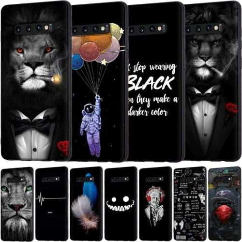 Silicone Phone Case For Samsung Galaxy S10 S9 S8 Plus S10e A6 A8 Plus 2018 A5 A7 2017 A30 A50 A70 Lion Pattarn Back Cover Etui