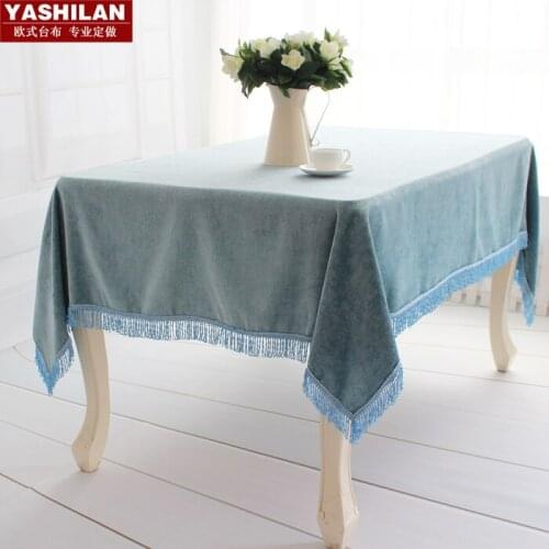 Blue Mediterranean-style dining table Bubu arts roundtable European high-grade garden tea table cloth tablecloths customized Hot
