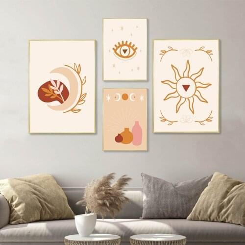 Nordic Classic Cartoon Abstract Canvas Art Print Day and Night Poster Wall Living Room Bedroom Modern Simple Home Decor Picture