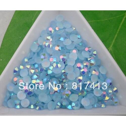 SS16 Diy 4mm Jelly light blue color intrigue AB flat back rhinestones mobile beauty nail Art 5000pcs