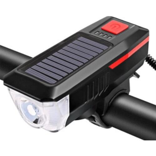 Solar Bike Lights Charging Night Riding Strong Light Mountain Bikes Flashlight Bikes Cycling Equipment
