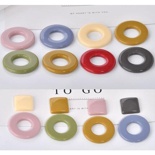 Spring models 50pcs/lot color handmade beads round shape resin materials Earrings/necklace charms diy jewelry accessory