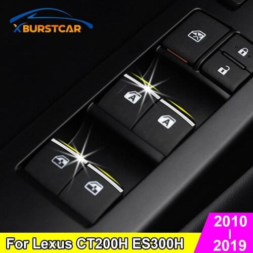 Xburstcar for Lexus CT200H ES300H 2010 - 2019 7Pcs/Set Car Windows Control Panel Knob Sequins Trim Sticker Accessories