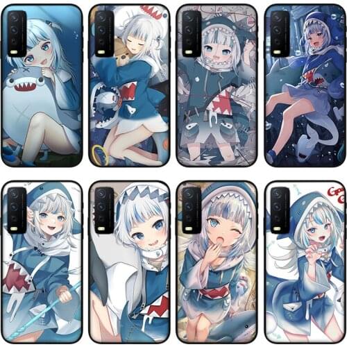 Anime shark gir Phone case for vivo y30 y50 y53 y52 y31 y53 , Protective silicone case for vivo Y18 Y19 Y15 Y12 Y51 Y85 Y97 Y70s