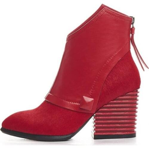 Hot Sale High Quality Brand Womens 2020 New Fashion Ankle Boots Back Zipper High Heel Female Footwear Sexy Elegant Wedding Shoes