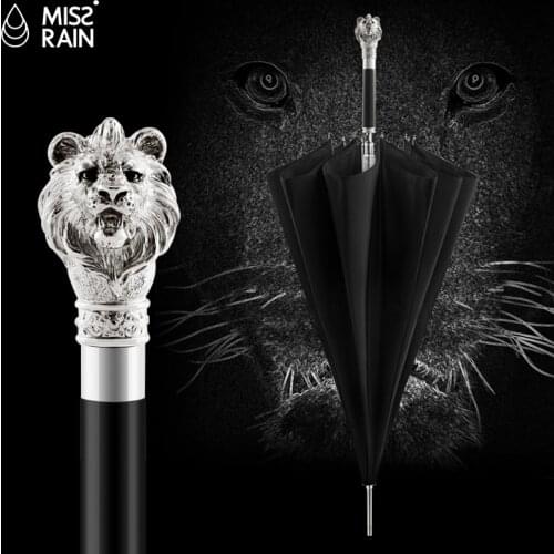 Creative Semi-automatic Large Parasol Men Sun Rain Long Handle Luxury Umbrella Gold Business Animal High Quality Rain Gear U5B