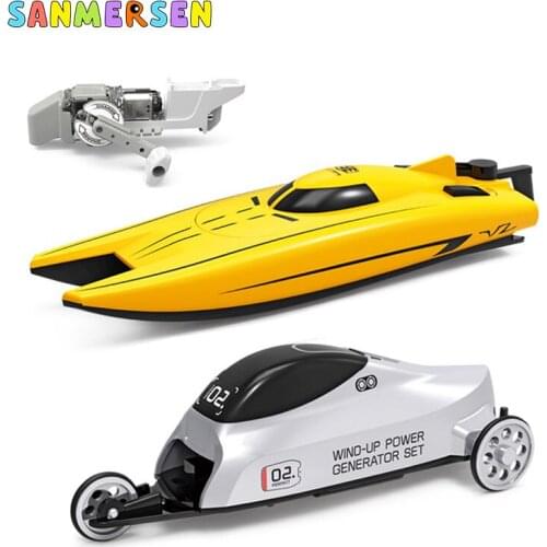 1 Set Innovate Childrens Educational Toys DIY Kit Hand-cranking Generator Car And Boat Model Science Education Physics Games