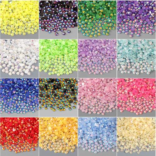 1000PC 3mm Shiny Crystal Rhinestone Flat Back AB Resin Jelly Rhinestone DIY Nail Decoration Costume Decor Gem Jewelry Decoration