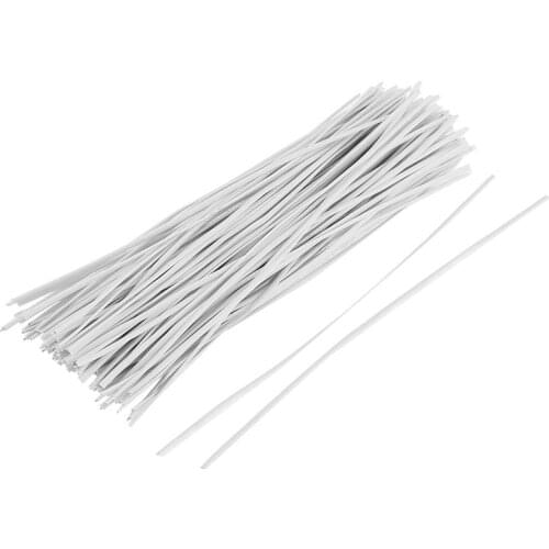 130pcs Cable Organizer Binding Packaging Wire Twist Ties White 150x2.2mm