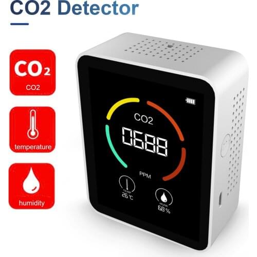 3 in 1 Carbon Dioxide Gas Detector Air Quality Monitor Temperature Humidity Air Analyzer for CO2 Meter for Home Office