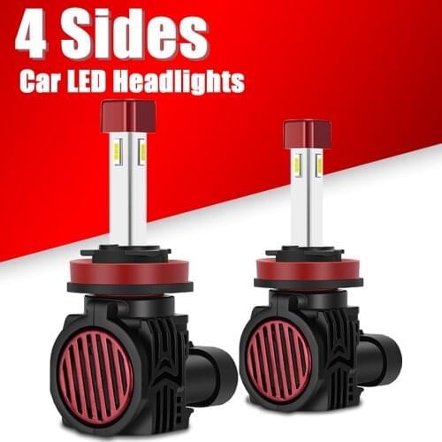 4 Sides H7 Led Headlight For Car Canbus No Error Csp 6000K White 12V Turbo Lampada Led H4 No Error Auto Headlamps