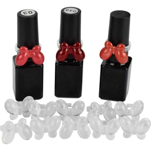 50Pcs Nail Polish UV Gel Varnish Display Stand Clear Butterfly Practice Rings