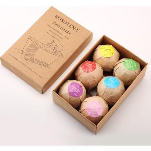 6PCS Bath Bomb Handmade Essential Oil Soap Moisturizing Bath Salt Soap Natural Bubble Shower Bombs Ball Body Cleaner Spa 60g/Pcs