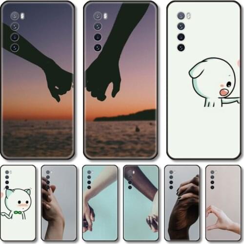 Hand in hand couple Phone Case For Huawei Nova 2 3 4 5 6 7 8 SE i E Pro Lite black cell shell