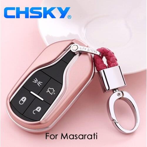 CHSKY Car Styling Soft TPU Car Key Case Shell Key Chain For Maserati Car key Cover Case Car Accessories