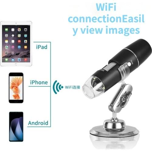 Digital Microscope 50-1000X WIFI Digital Microscope Magnifier Camera for Android IOS Phone Electron Microscope with 8 LED