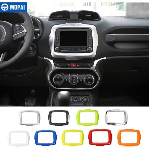 MOPAI Car Center GPS Navigation Decoration Frame Cover Interior Stickers Accessories for Jeep Renegade 2015-2017 Car Styling