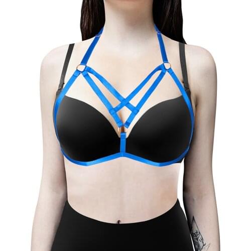 Fetish Sexy BDSM Erotic Corset Elastic Harness Underwear Garter Belts Women Waist Straps Body Bondage Chest Cupless Bra Lingerie