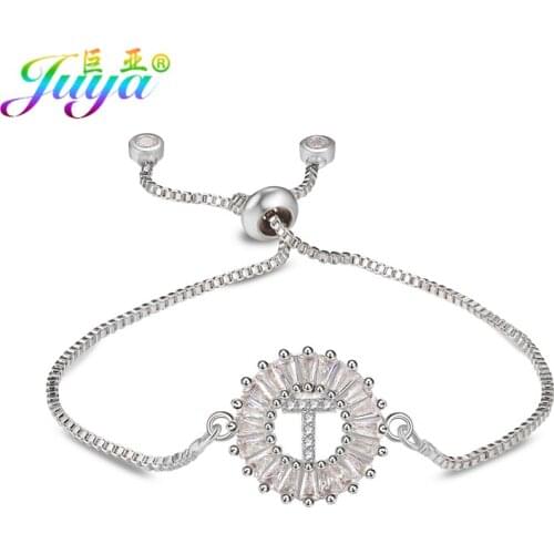 Juya 26 Letters Bracelets Handmade Adjustable Chains Alphabet Charm Bracelets For Women Men Couple Jewelry Bracelets