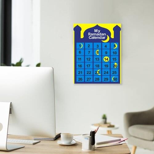 Advent Calendar 2021 Ramadan Decorations,Ramadan Calendar 30 Days Eid Mubarak Hanging Felt Countdown Calendar for Kids Eid Gifts