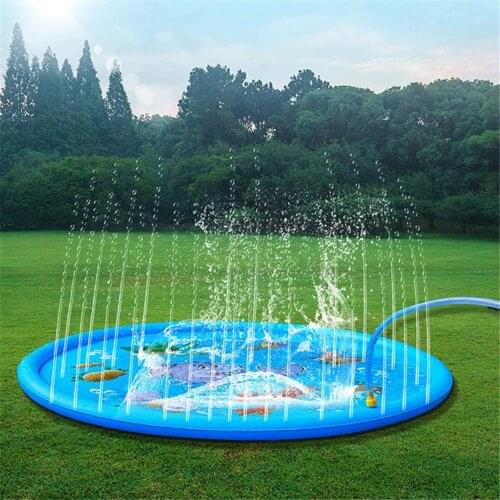 Pet Water Spray Pad Summer Puppy Playing Water Mat Cat Dog Outdoor Lawn Beach Sea Game Mats Inflatable Sprinkler Cushion